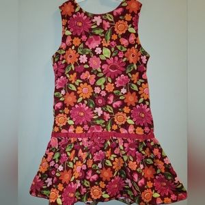 🌼 Vintage Gymboree Butterfly Girl Floral Print Corduroy Jumper Pinafore Dress